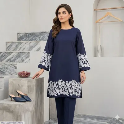 1 Pc Women's Stitched Lawn Embroidered Shirt
