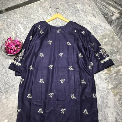 1 Pc Women's Stitched Lawn Embroidered Shirt thumbnail 2