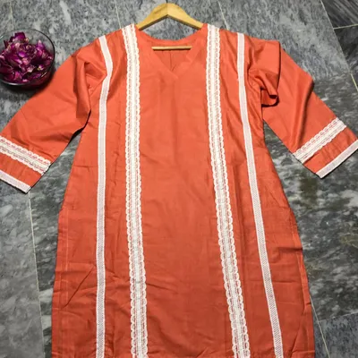 1 Pc Women's Stitched Lawn Plain Shirt thumbnail 2