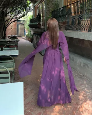 Purple Chiffon Anarkali Suit Medium to Large 2 Pcs thumbnail 2