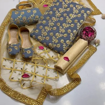 3 Pcs Women's Unstitched Embroidered Suit thumbnail 2