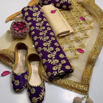 3 Pcs Women's Unstitched Embroidered Suit thumbnail 2