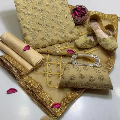 3 Pcs Women's Unstitched Embroidered Suit thumbnail 2