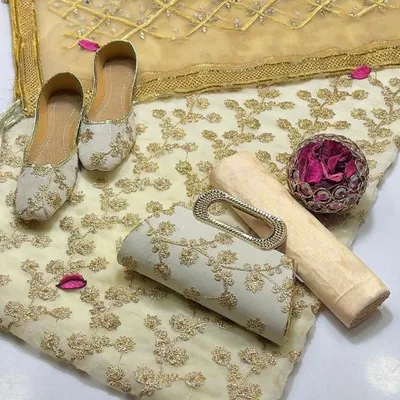3 Pcs Women's Unstitched Embroidered Suit thumbnail 2