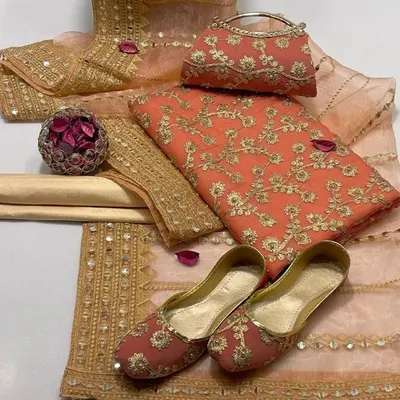 3 Pcs Women's Unstitched Embroidered Suit thumbnail 2