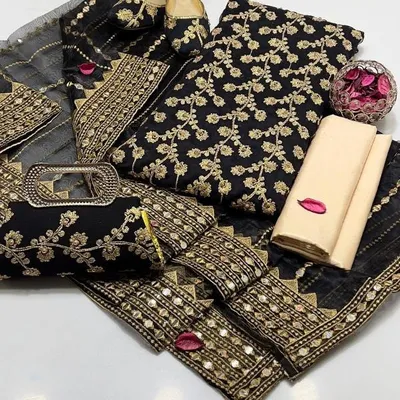 3 Pcs Women's Unstitched Embroidered Suit thumbnail 2