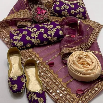 3 Pcs Women's Unstitched Embroidered Suit thumbnail 2
