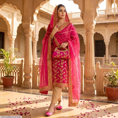 3 Pcs Women's Unstitched Embroidered Suit