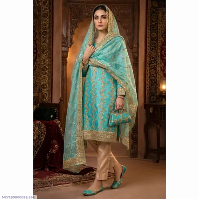 3 Pcs Women's Unstitched Embroidered Suit