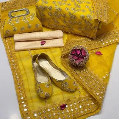 3 Pcs Women's Unstitched Embroidered Suit thumbnail 2