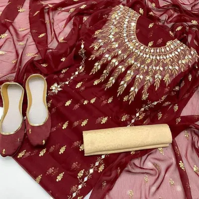 3 Pcs Women's Unstitched Embroidered Suit thumbnail 2