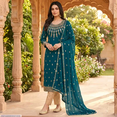 3 Pcs Women's Unstitched Embroidered Suit
