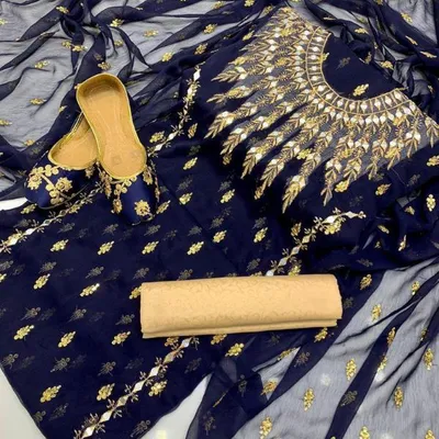 3 Pcs Women's Unstitched Embroidered Suit thumbnail 2