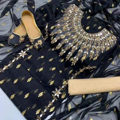 3 Pcs Women's Unstitched Embroidered Suit thumbnail 2