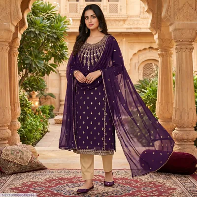 3 Pcs Women's Unstitched Embroidered Suit