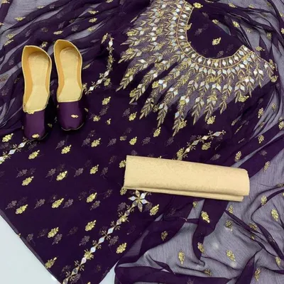 3 Pcs Women's Unstitched Embroidered Suit thumbnail 2
