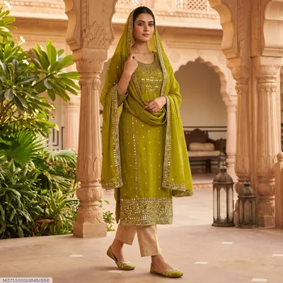 3 Pcs Women's Unstitched Embroidered Suit