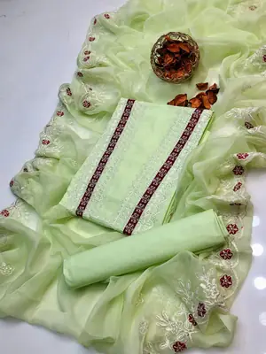 3 Pcs Women's Unstitched Embroidered Suit thumbnail 2