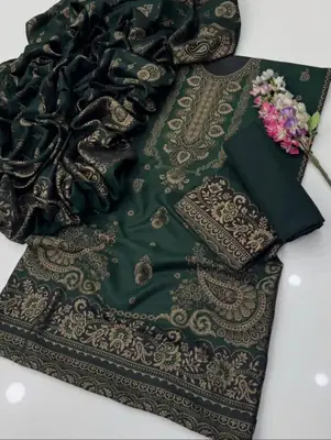3 Pcs Women's Unstitched Embroidered Suit thumbnail 2