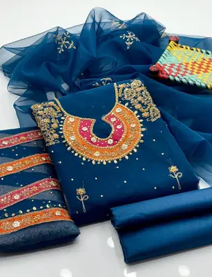 3 Pcs Women's Unstitched Embroidered Suit thumbnail 2