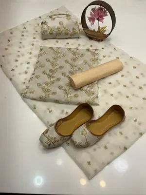 3 Pcs Women's Unstitched Embroidered Suit thumbnail 2