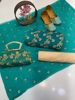 3 Pcs Women's Unstitched Embroidered Suit thumbnail 2