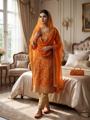3 Pcs Women's Unstitched Embroidered Suit