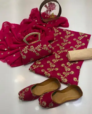 3 Pcs Women's Unstitched Embroidered Suit thumbnail 2