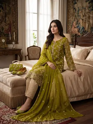 3 Pcs Women's Unstitched Embroidered Suit