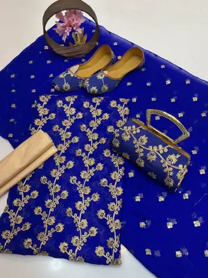3 Pcs Women's Unstitched Embroidered Suit thumbnail 2