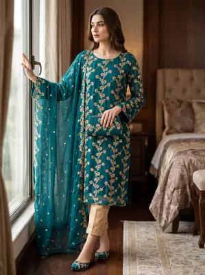 3 Pcs Women's Unstitched Embroidered Suit