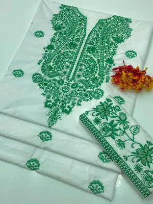 2 Pcs Women's Unstitched Embroidered Suit thumbnail 3
