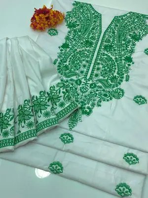 2 Pcs Women's Unstitched Embroidered Suit thumbnail 4