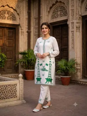 2 Pcs Women's Unstitched Embroidered Suit