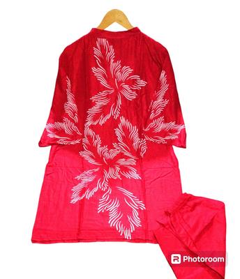 2 Pcs Women's Stitched Linen Printed Shirt And Trouser