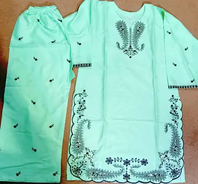 2 Pcs Women's Stitched Lawn Embroidered Shirt And Trouser thumbnail 3
