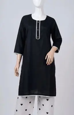 2 Pcs Women's Stitched Linen Printed Shirt And Trouser