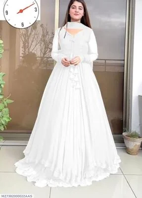 3 Pcs Women's Stitched Chiffon Embroidered 3 Pcs Maxi Suit thumbnail 3
