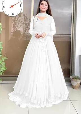 3 Pcs Women's Stitched Chiffon Embroidered 3 Pcs Maxi Suit