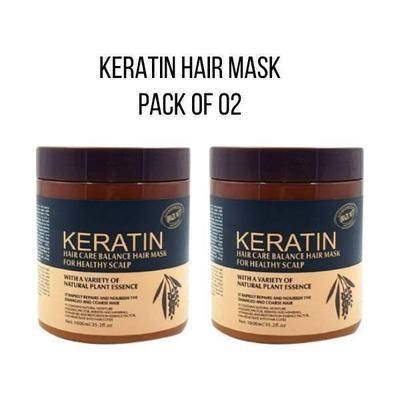 Keratin Hair Mask Pack of 2 for All Hair Types