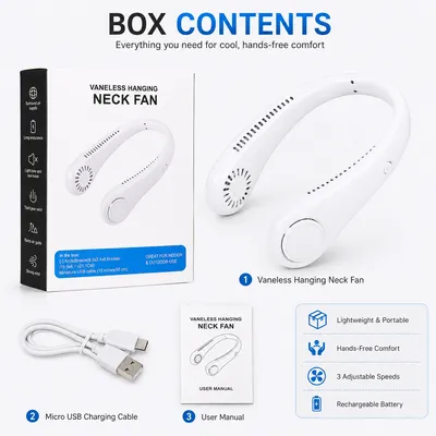 Portable Bladeless Rechargeable Neck Fan thumbnail 5