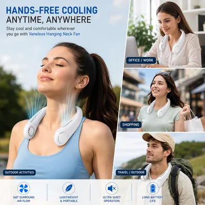 Portable Bladeless Rechargeable Neck Fan thumbnail 7