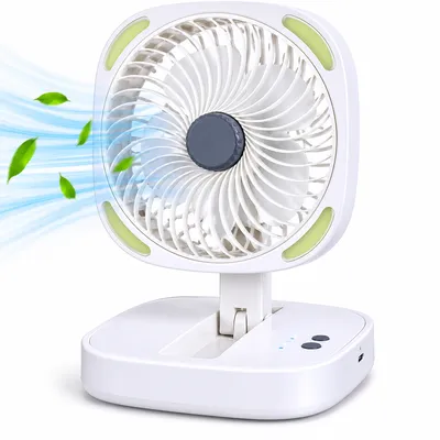Rechargeable Foldable Storage Fan with LED Light – USB Charging Portable Desk Fan 3 Speed Adjustable thumbnail 2