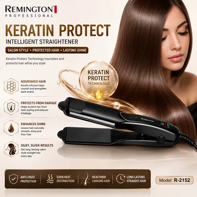 Keratin Protect Hair Straightener Tourmaline Ceramic Plates Model R-2152 thumbnail 4