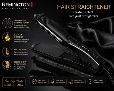 Keratin Protect Hair Straightener Tourmaline Ceramic Plates Model R-2152 thumbnail 8
