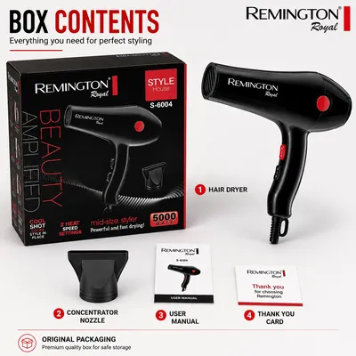 Professional Hair Dryer 5000W | Fast Drying | 2 Heat & 2 Speed Settings | Model S-6004 thumbnail 5