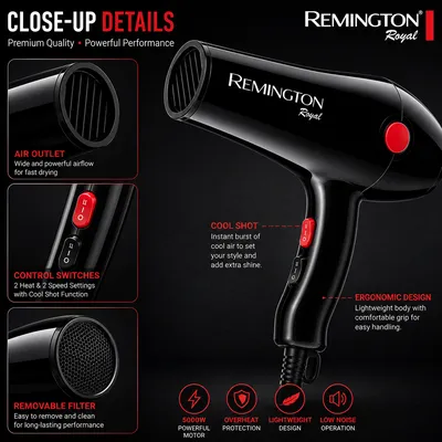 Professional Hair Dryer 5000W | Fast Drying | 2 Heat & 2 Speed Settings | Model S-6004 thumbnail 6