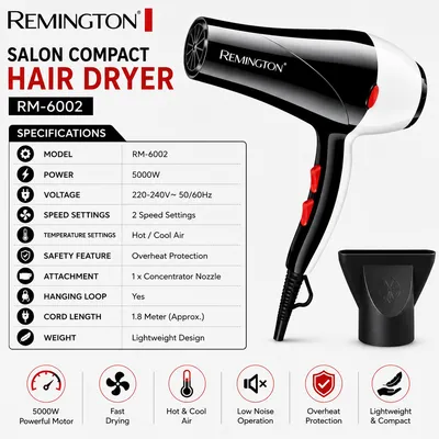 Salon Compact Hair Dryer RM-6002 thumbnail 4