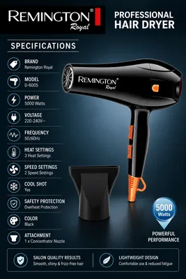 Remington Professional Hair Dryer D-6005 thumbnail 4