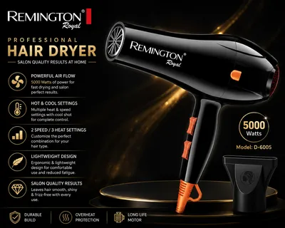 Remington Professional Hair Dryer D-6005 thumbnail 8